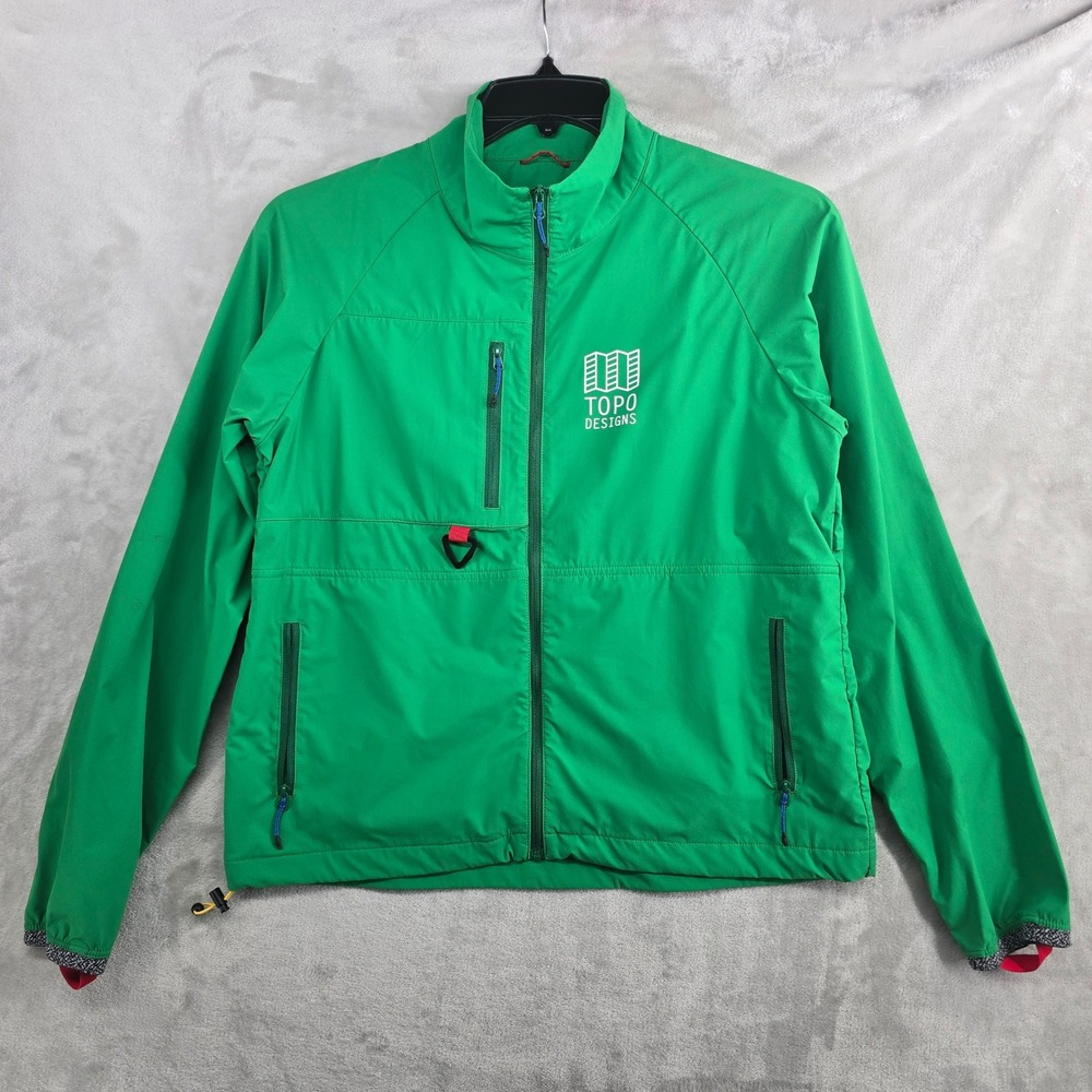 Topo Designs Women's Medium Wind jacket Green Lightweight Full Zip Windbreaker